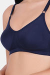 Floret Double Layered Wirefree Minimiser Bra - Navy Blue — thumbnail 5